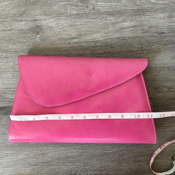Vintage Mod Pink Goat Leather Clutch - Picture 9 of 16